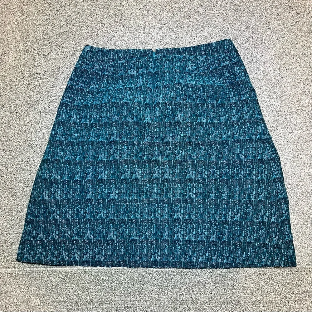 Banana Republic A Line Knee Length Textured Skirt Size 6 Teal Lined Back Zip